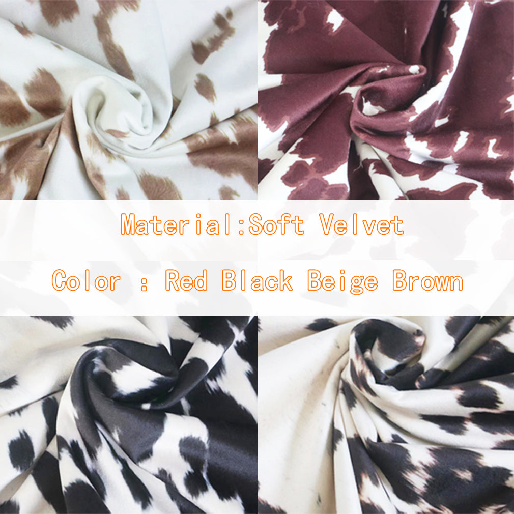 2 Pcs Cowhide Cow Skin Throw Pillow Covers Velvet Pillow Cases Farm Animal Brown Cow Skin Print Pillow Case Square Cushion Cover for Sofa Bedroom