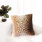 Soft Plush Luxury Faux Fur Animal Skin Throw Pillow Covers Soft Cozy Wild Animal Cheetah Fur Cushion Cover Double Sided Brown Gold Decorative Square Pillowcases for Couch Sofa