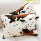 Soft Plush Faux Fur Cow Hide Skin Print Throw Pillow Covers Farm Animal Cushion Cover Set of 2 Decorative Farmhouse Pillowcase for Couch Sofa Chair Bedroom Living Room Brown White