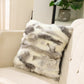 Entua Set of 2 Natural Fur Throw Pillow Covers Luxury Real Rabbit Fur Pillow Cover with Zipper Brown Soft Plush Farm Animal Hair Pillowcase for Holiday Home Couch Sofa Bedroom Decor