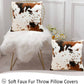 Soft Plush Faux Fur Cow Hide Skin Print Throw Pillow Covers Farm Animal Cushion Cover Set of 2 Decorative Farmhouse Pillowcase for Couch Sofa Chair Bedroom Living Room Brown White