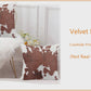 2 Pcs Cowhide Cow Skin Throw Pillow Covers  Velvet Pillow Cases Farm Animal Brown Cow Skin Print Pillow Case Square Cushion Cover for Sofa Bedroom