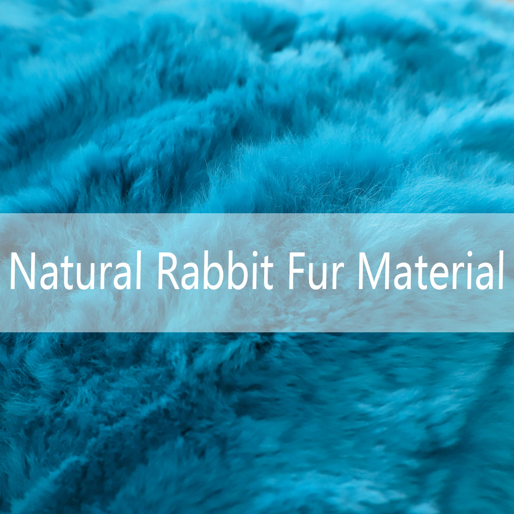 Natural Handcrafted Rabbit Fur Throw Pillow Covers, Real Rabbit Fur Pillow Case Luxury Animal Skin Cushion Cover Pillowcase Home Living Room Bedroom Grey 18 x 18