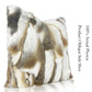 Natural Handcrafted Rabbit Fur Throw Pillow Covers, Real Rabbit Fur Pillow Case Luxury Animal Skin Cushion Cover Pillowcase Home Living Room Bedroom Grey 18 x 18