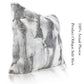 Natural Handcrafted Rabbit Fur Throw Pillow Covers, Real Rabbit Fur Pillow Case Luxury Animal Skin Cushion Cover Pillowcase Home Living Room Bedroom Grey 18 x 18
